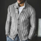 Men's Casual Single-breasted Knitted Sweater - WOMONA.COM