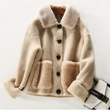 Sheep Shearling Casual Jacket - WOMONA.COM