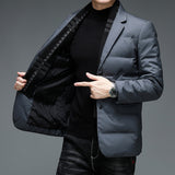 Collar Casual Down Jacket For Men - WOMONA.COM