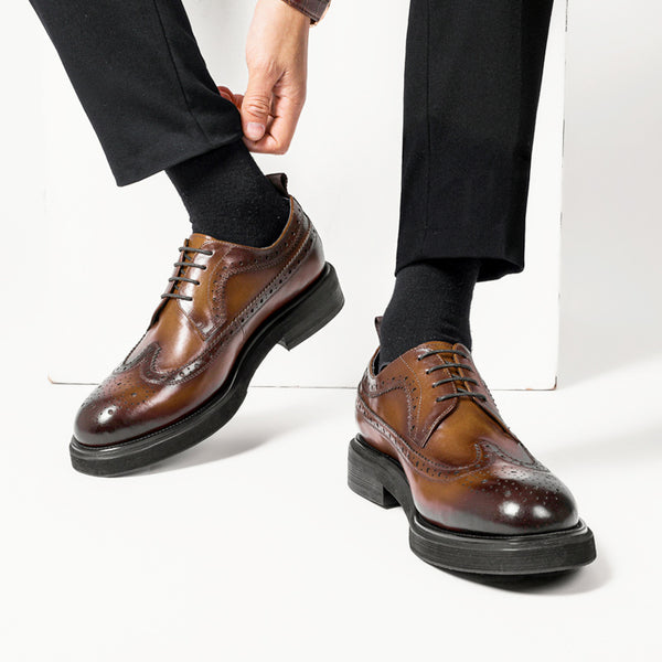 Casual Formal Wear Wear-resistant Leather Shoes - WOMONA.COM