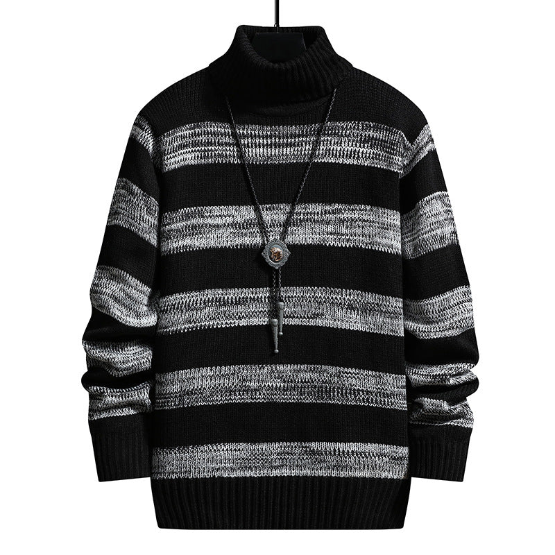 Winter Long-sleeved Trendy Slim Striped Sweater - WOMONA.COM