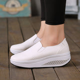 Leather White Shoes Women - WOMONA.COM
