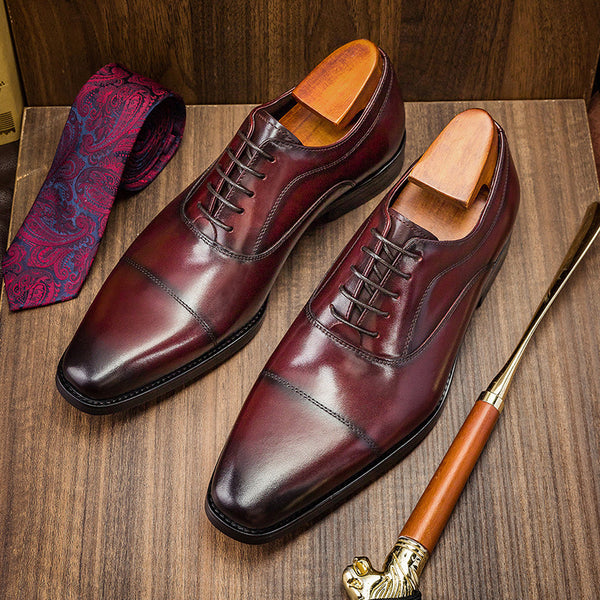 Men's Business Formal Three-joint Oxford Shoes - WOMONA.COM