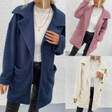 Slot Pocket Mid-length Coat - WOMONA.COM