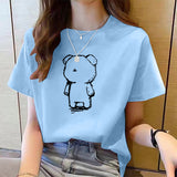 Cotton Short Sleeve T-shirt - WOMONA.COM