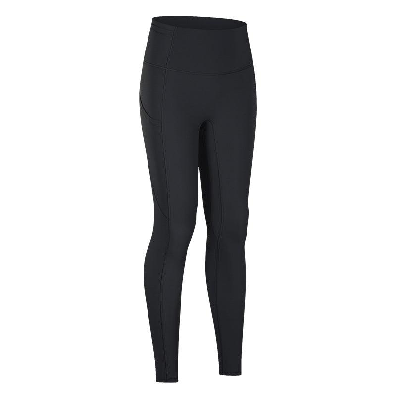 Soft Yoga Pants With Side Pockets - WOMONA.COM