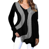 Geometric Loose Casual Women's Top - WOMONA.COM