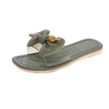 Non-slip Transparent Flip Flops With Bow - WOMONA.COM