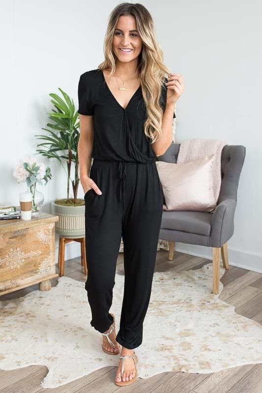 Straight Leg Jumpsuit - WOMONA.COM