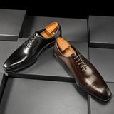 Men's Formal British Style Groom Leather Shoes - WOMONA.COM