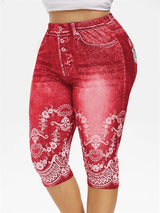 High Waist Capri Pants Jeggings - WOMONA.COM