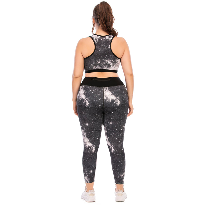 Workout Clothes Suit Plus Size Sports Bra - WOMONA.COM