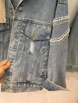 Beaded denim jacket - WOMONA.COM