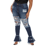 Trend Ripped Plus Size Women's Jeans - WOMONA.COM