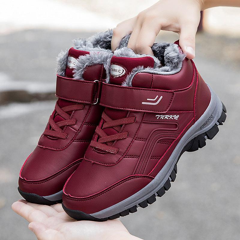 Men Warm Plush Velcro Snow Boots - WOMONA.COM