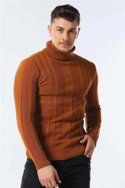 Men's Casual Warm Striped Sweater - WOMONA.COM