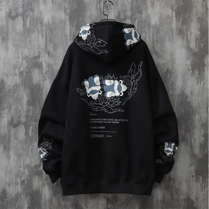 Dance Print Hooded Sweater Men - WOMONA.COM