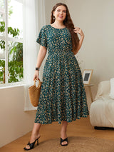 Summer Plus Size Women Floral Printed Dresses - WOMONA.COM