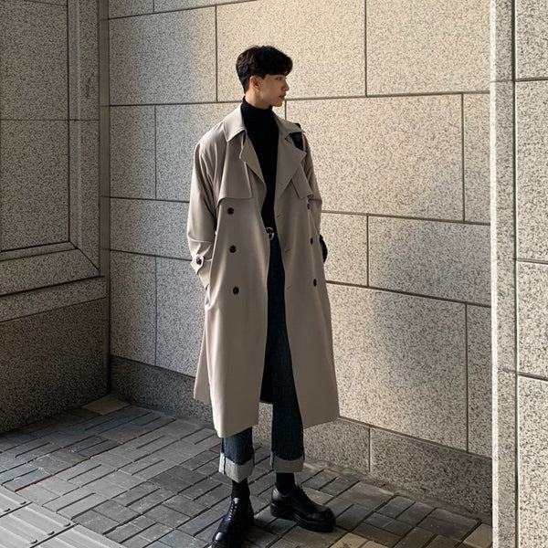 Double-breasted Trench Loose Trend Coat - WOMONA.COM