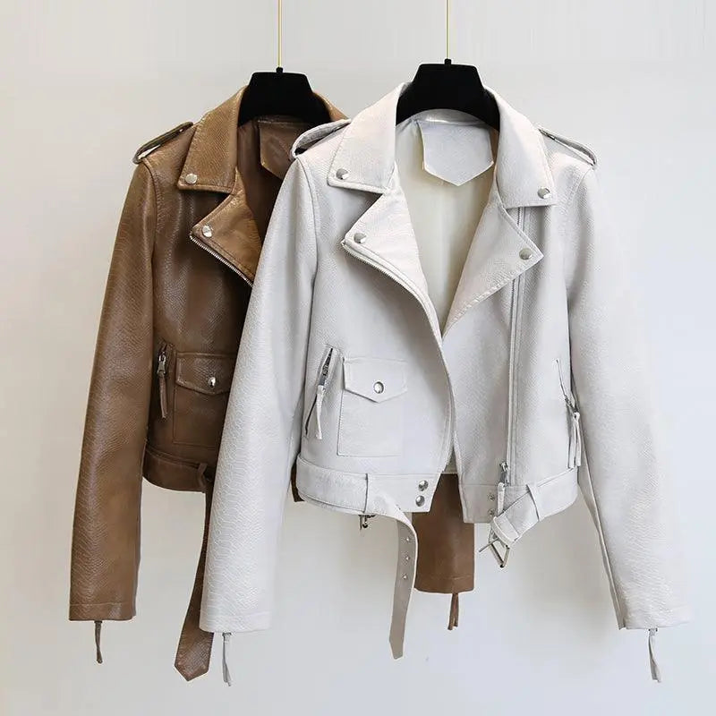 Leather Jacket Spring And Autumn - WOMONA.COM