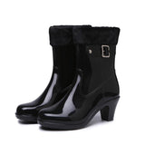 Fashion Buckle Rain Boots - WOMONA.COM