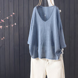 V-neck Pullover Short-sleeved T-shirt Women - WOMONA.COM