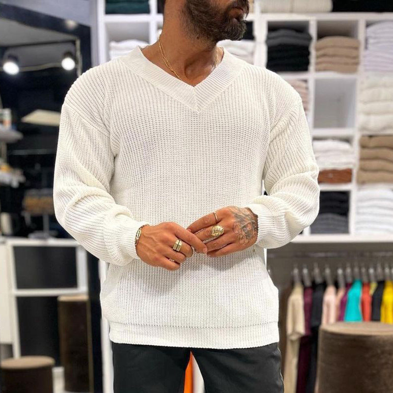 Men's Long-sleeved Sweater - WOMONA.COM