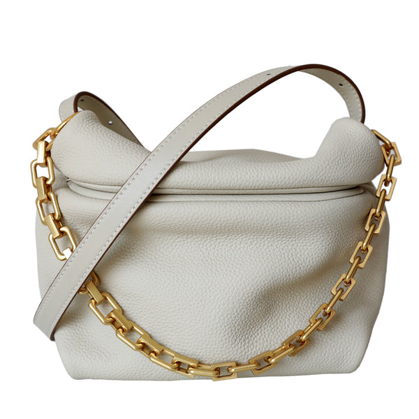 Leather Chain Dumpling  Bag - WOMONA.COM