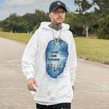 Dark Alphabet Print Hoodie Men's - WOMONA.COM