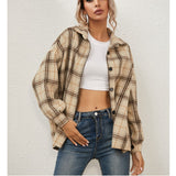 New Style Long-sleeved Plaid Jacket - WOMONA.COM