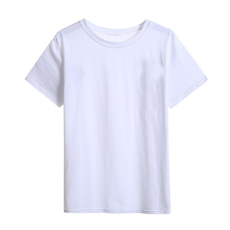Loose Solid Color Short Sleeves - WOMONA.COM