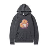 Printed Hooded Plus Fleece Sweater - WOMONA.COM