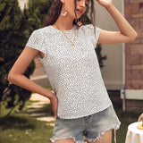 Floral Dot Short Sleeve Top Women - WOMONA.COM