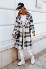 Fashion Plaid Woolen Coat - WOMONA.COM