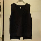 Loose Ladies Knit Vest - WOMONA.COM