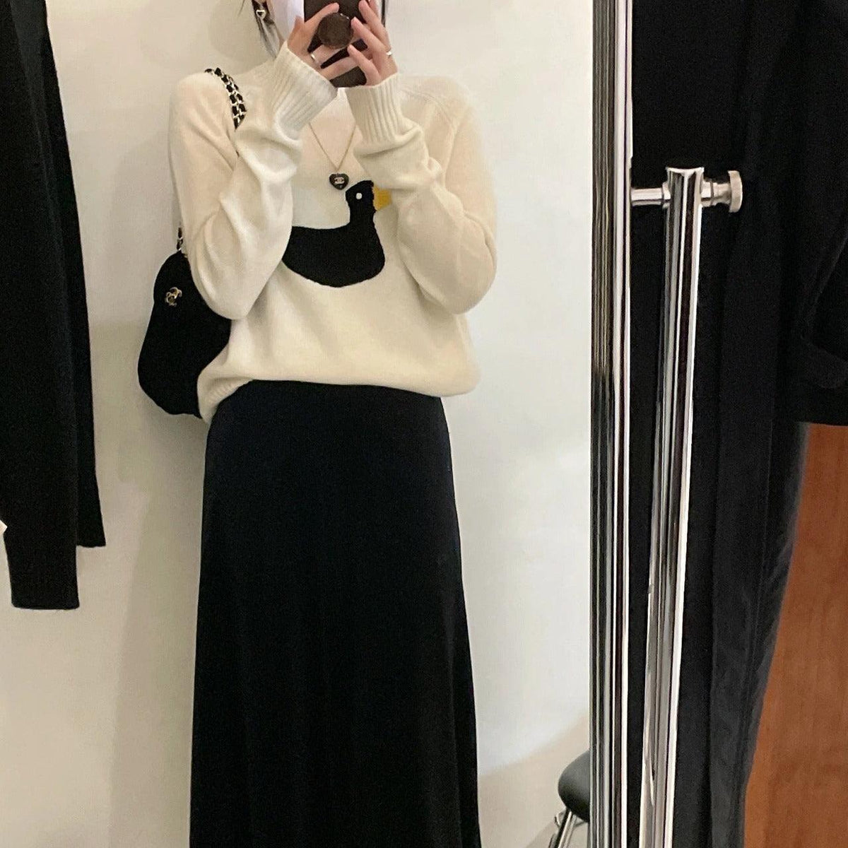 Cute Duckling Round Neck Sweater - WOMONA.COM