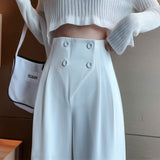 Straight Wide Leg Pants - WOMONA.COM