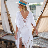 Deep V Hollow Dress - WOMONA.COM