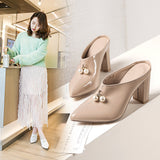 Pearl Pointed Toe Sandals - WOMONA.COM