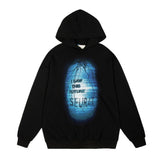 Dark Alphabet Print Hoodie Men's - WOMONA.COM