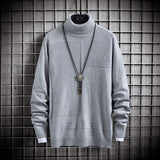 Student High Neck Pullover Knitted Sweater - WOMONA.COM