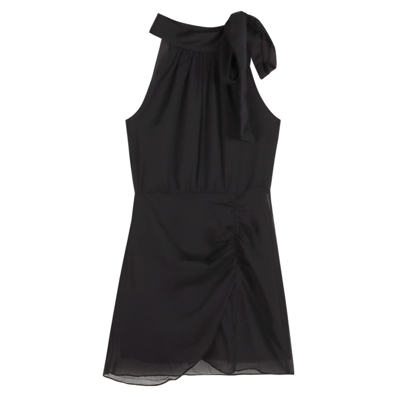 Sleeveless Halterneck Dress - WOMONA.COM