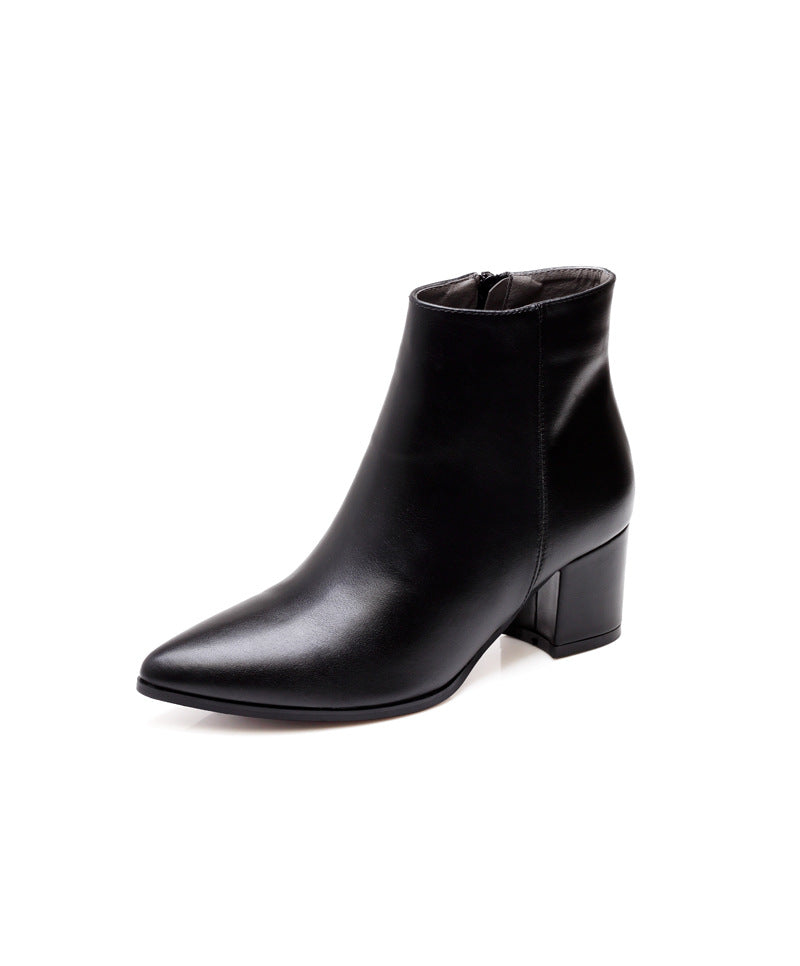 High-heeled Martin Boots Pointed Thick - WOMONA.COM
