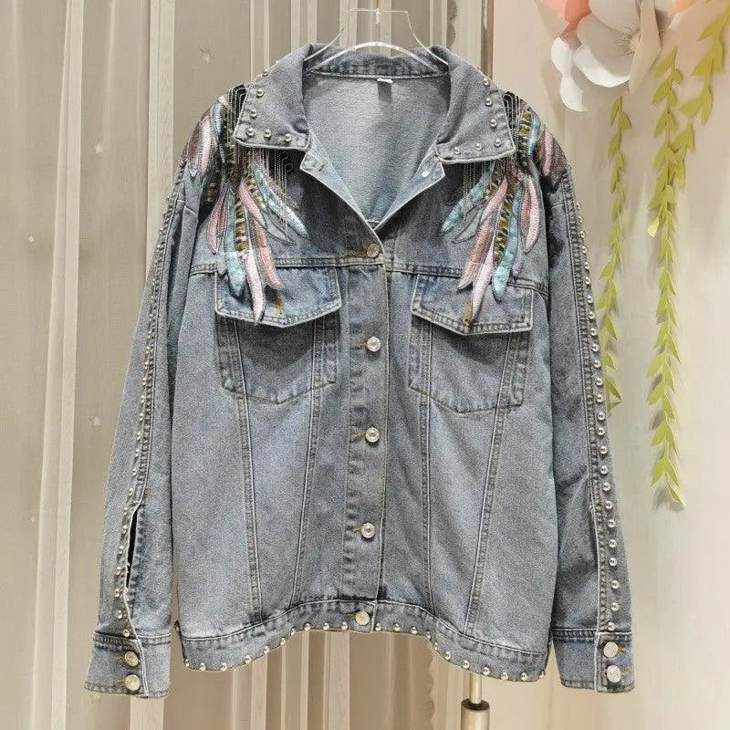 Denim Jacket Personality Versatile Casual - WOMONA.COM