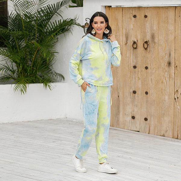 Tie Dye Casual Sports Suit Women - WOMONA.COM