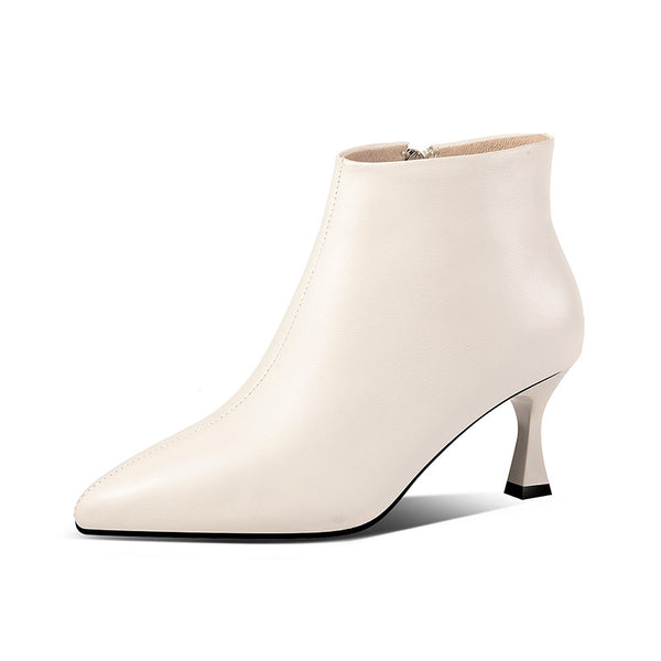 Cowhide Ankle Boots - WOMONA.COM