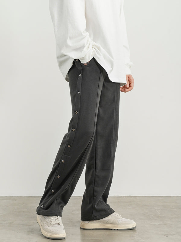 Distressed Breasted Straight Loose Sweatpants - WOMONA.COM