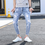 Trendy Slim Fit Ankle-length Jeans For Men - WOMONA.COM