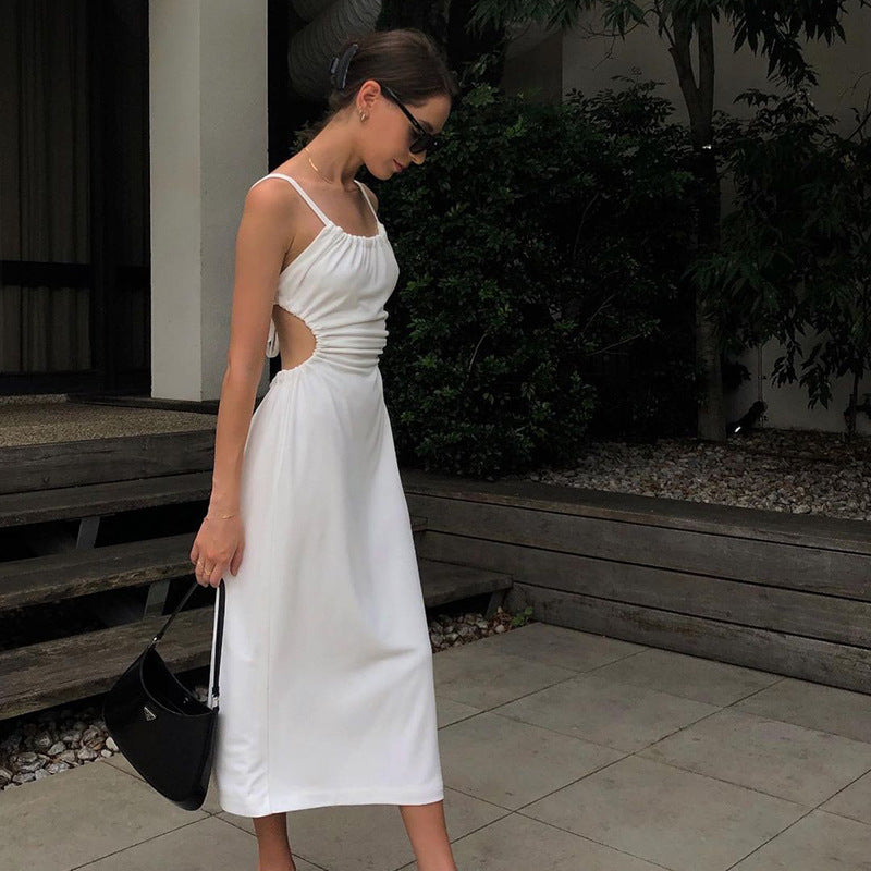 Mid Length Halter Dress - WOMONA.COM