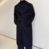 Men's Long Woolen Coat - WOMONA.COM